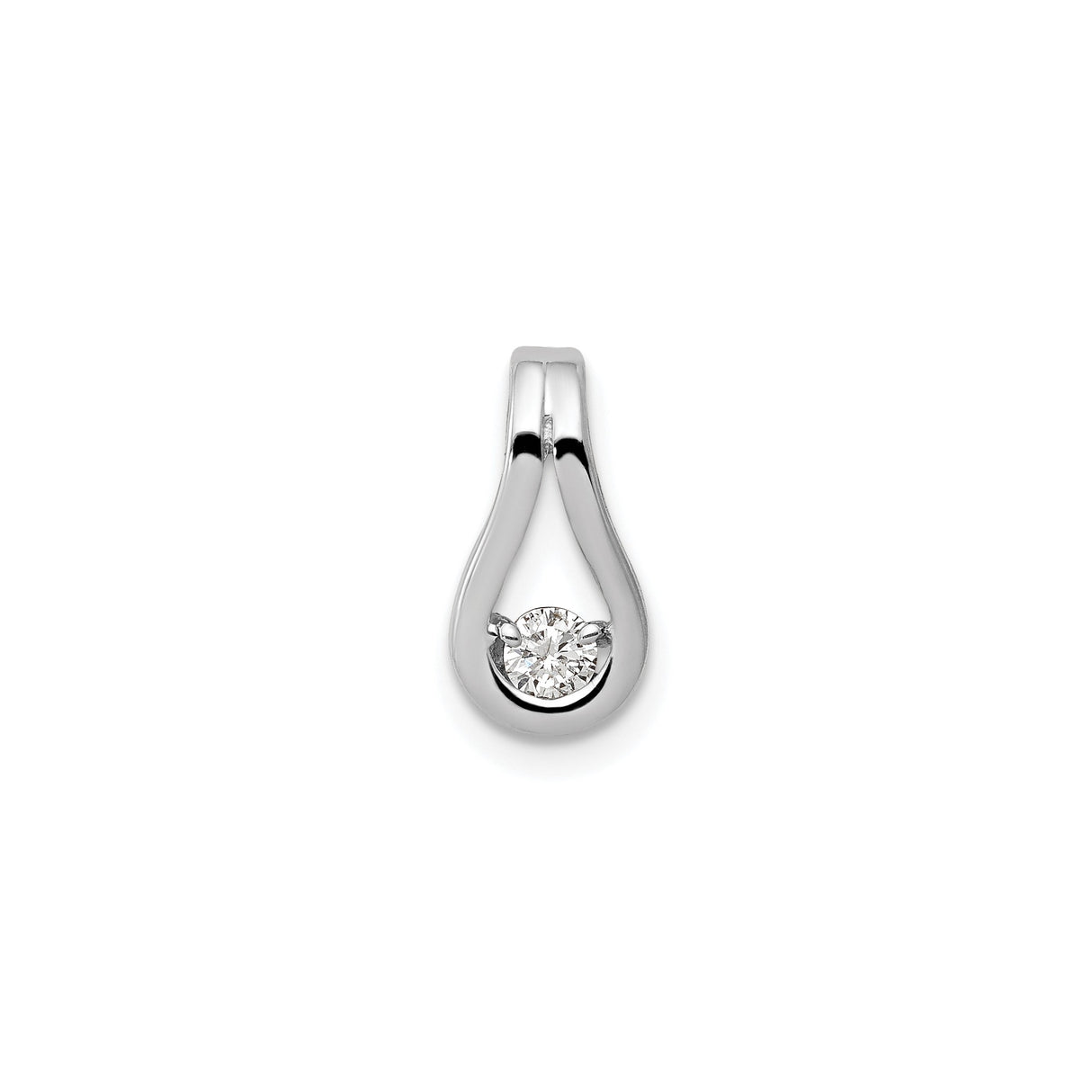 AA Diamond Charm Pendant in Real 14k White Gold