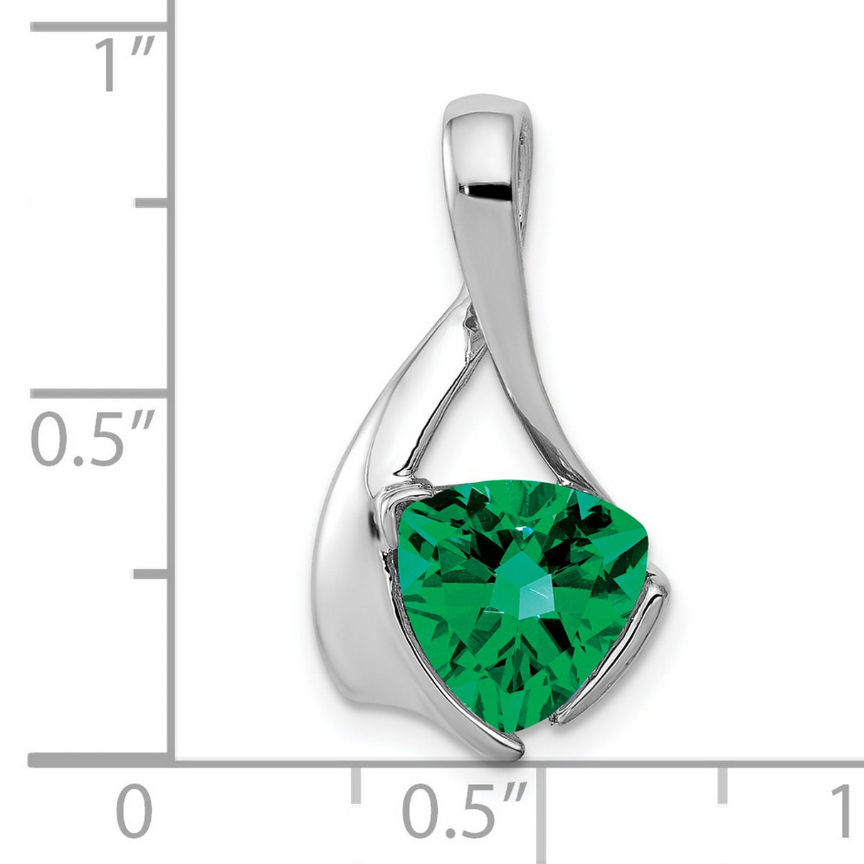 8mm Mount Saint Helens Charm Pendant in Real 14k White Gold