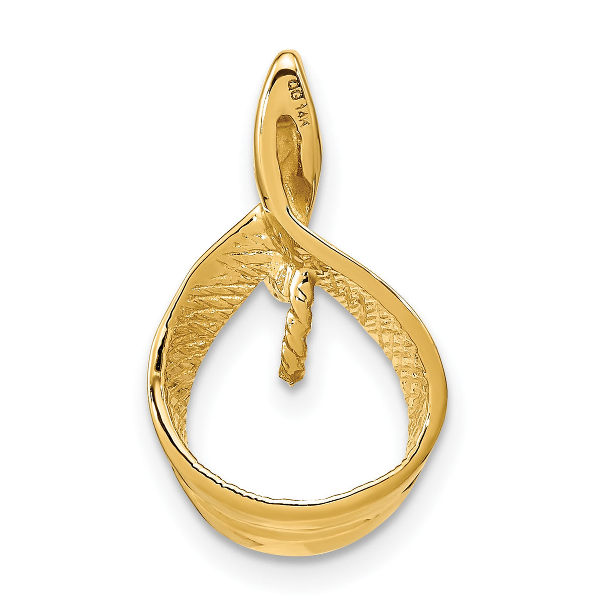 7mm White Round Freshwater Cultured Pearl AA Diamond Charm Pendant in Real 14k Yellow Gold