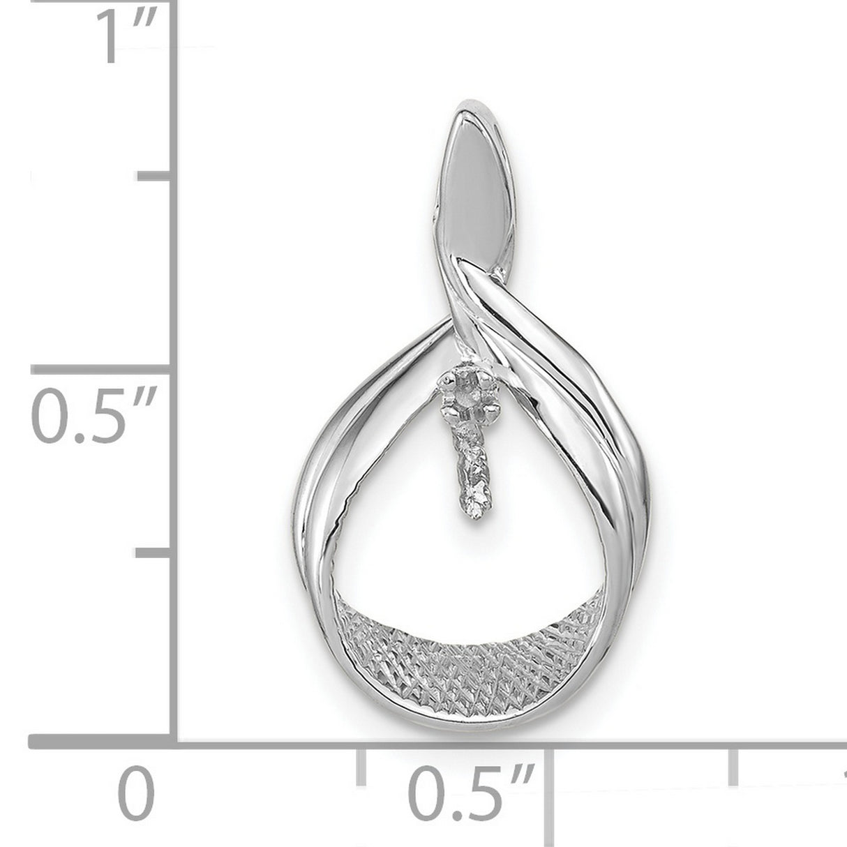 7mm White Round Freshwater Cultured Pearl VS Diamond Charm Pendant in Real 14k White Gold