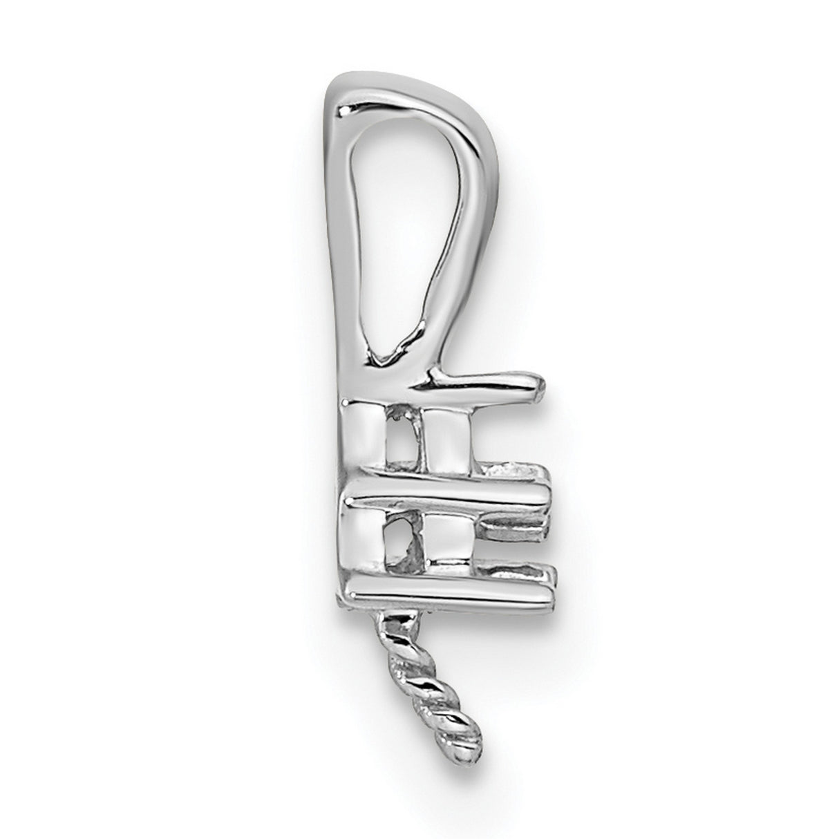 7mm White Round Freshwater Cultured Pearl VS Diamond Charm Pendant in Real 14k White Gold