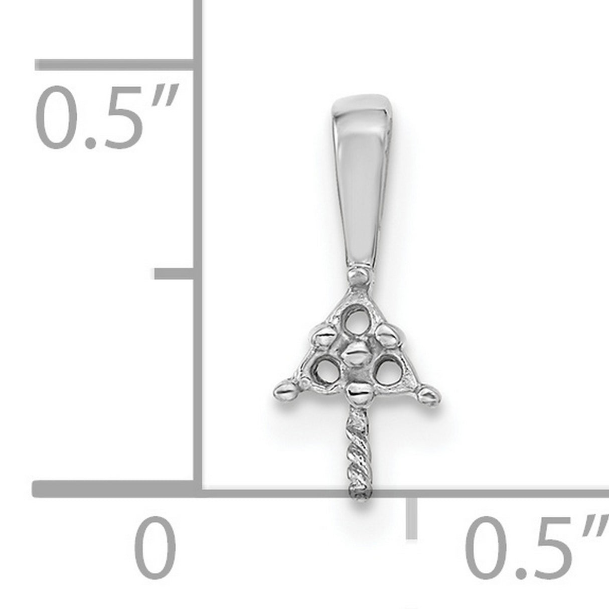 7mm White Round Freshwater Cultured Pearl A Diamond Charm Pendant in Real 14k White Gold