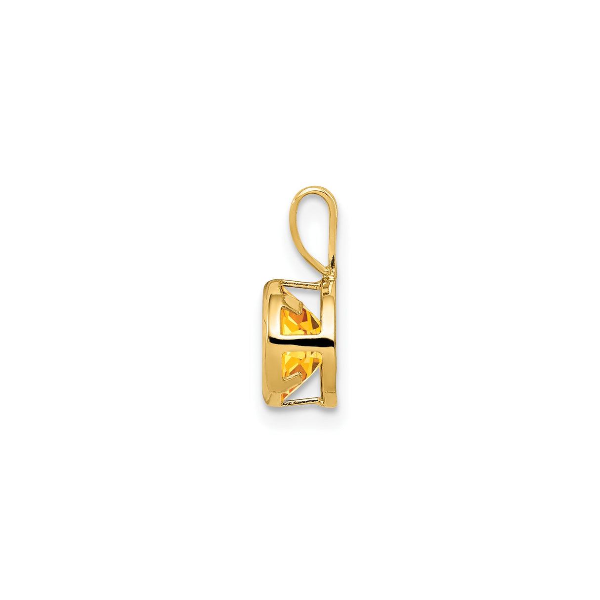 14k Yellow Gold Pendant with Round Citrine in Bezel Setting, Classic Minimalist Design
