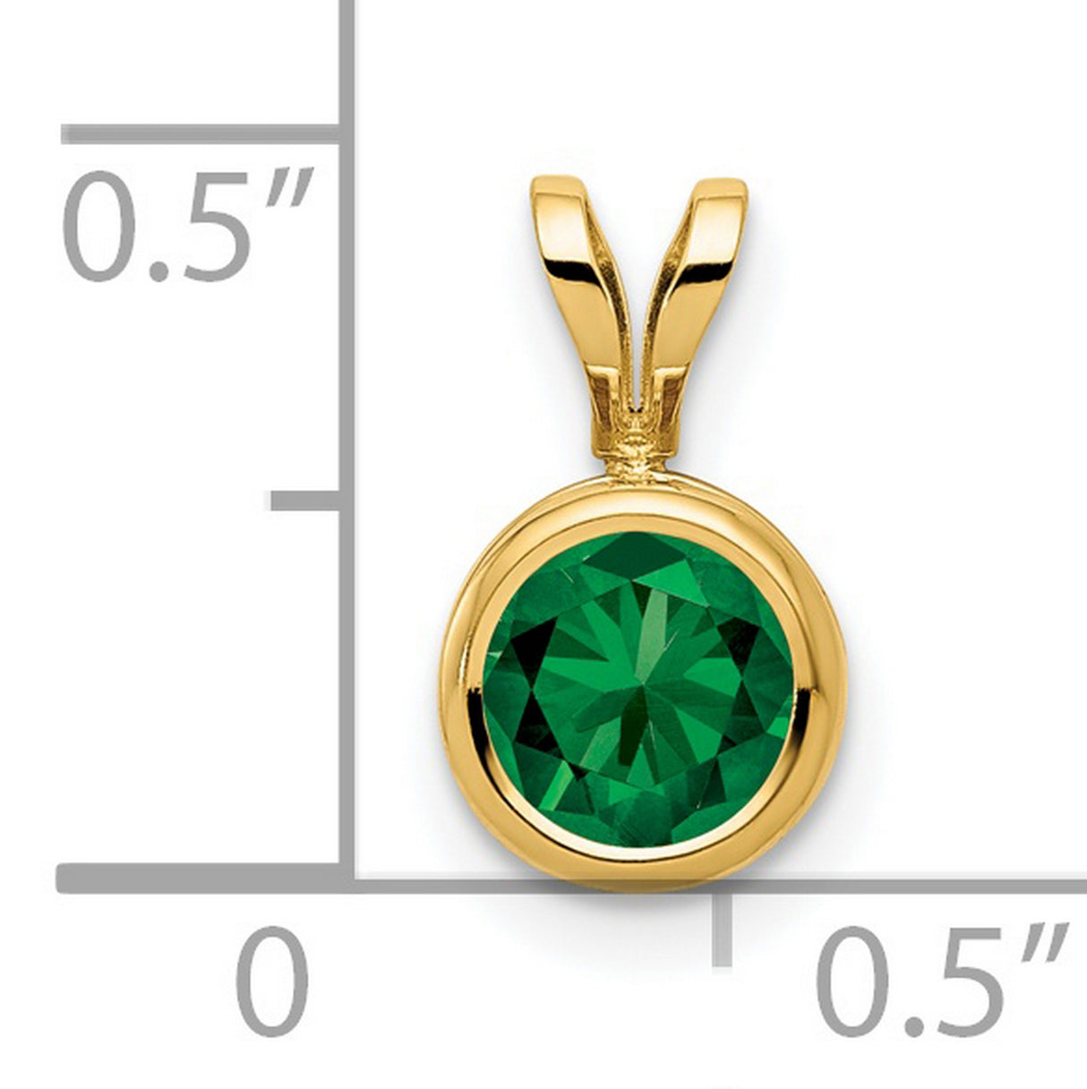 6mm Mount Saint Helens bezel Charm Pendant in Real 14k Yellow Gold