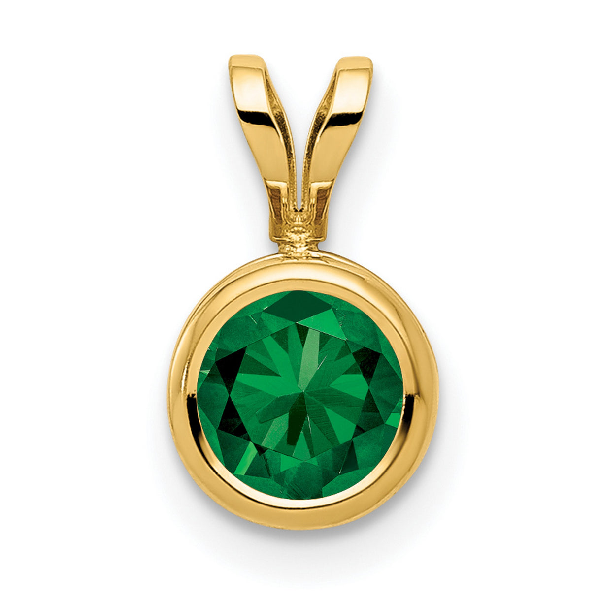 6mm Mount Saint Helens bezel Charm Pendant in Real 14k Yellow Gold