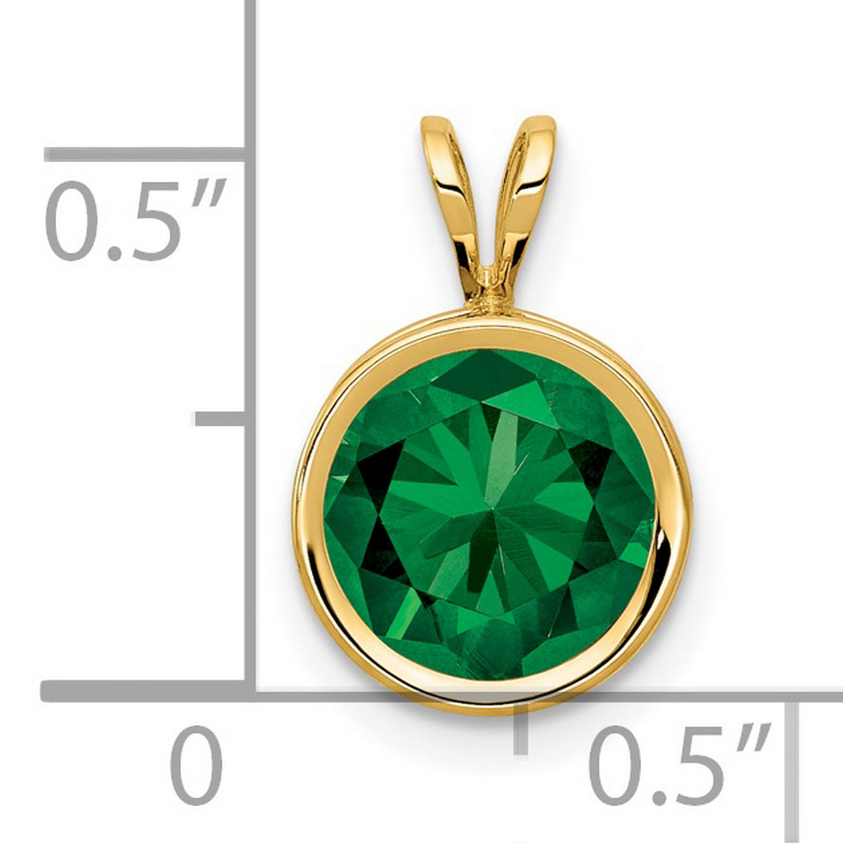 8mm Mount Saint Helens bezel Charm Pendant in Real 14k Yellow Gold