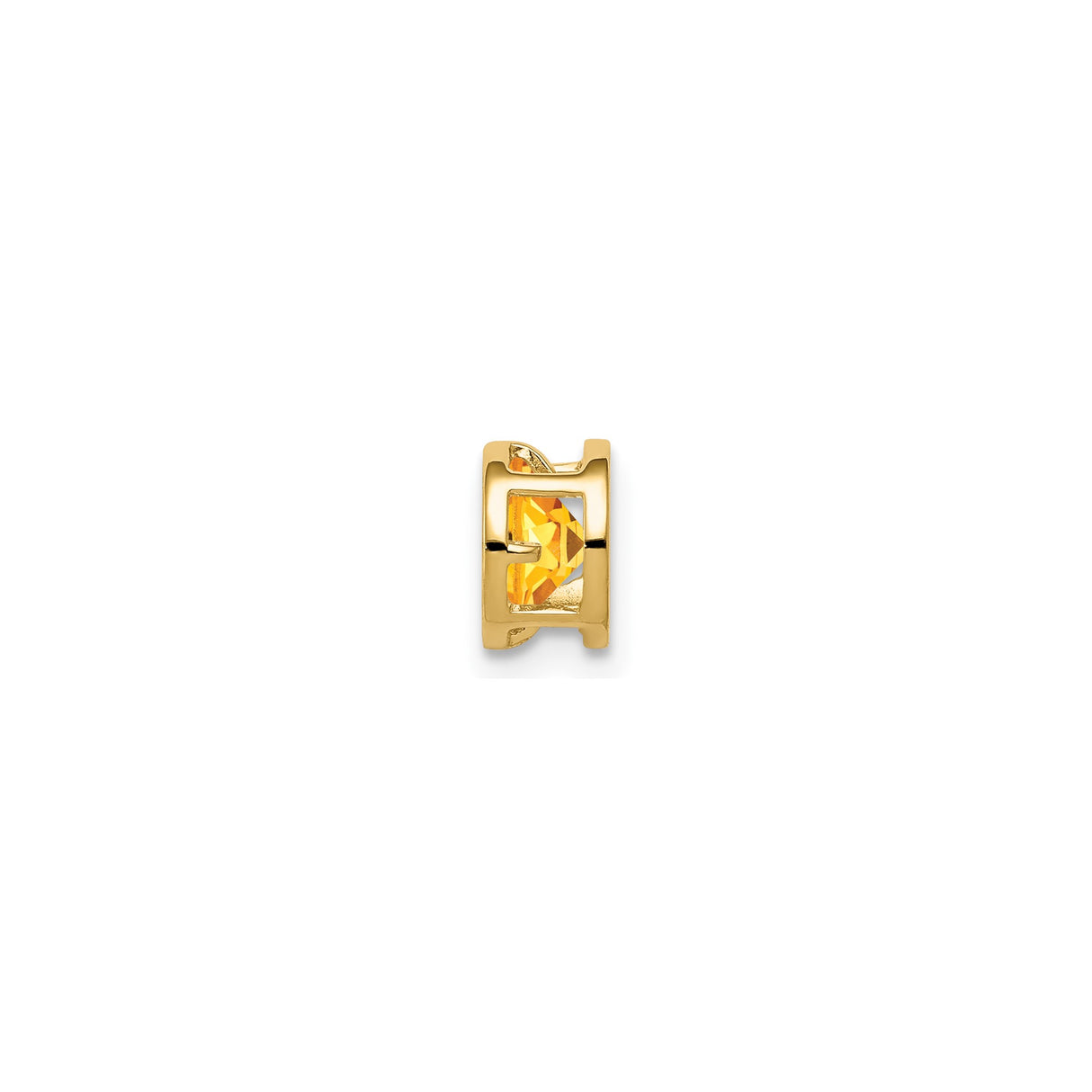 14k Yellow Gold Citrine Stud Earrings, Round Bezel Set, Minimalist Modern Design for Women