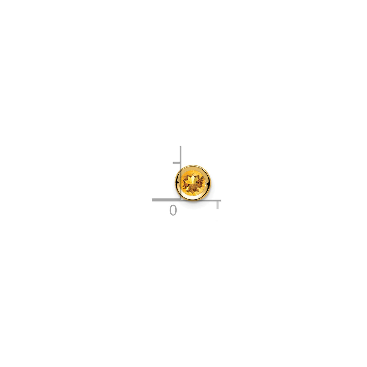 14k Yellow Gold Citrine Stud Earrings, Round Bezel Set, Minimalist Modern Design for Women