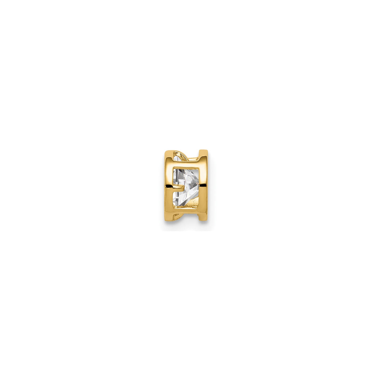 14k Yellow Gold Stud Earrings with Cubic Zirconia, Bezel Set Round Minimalist Design for Women