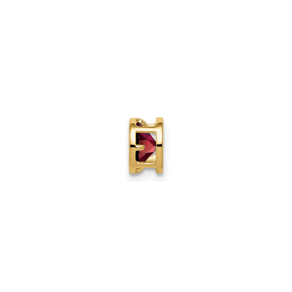 14k Yellow Gold Garnet Stud Earrings, Round Cut Solitaire Bezel Set, Minimalist Jewelry for Women