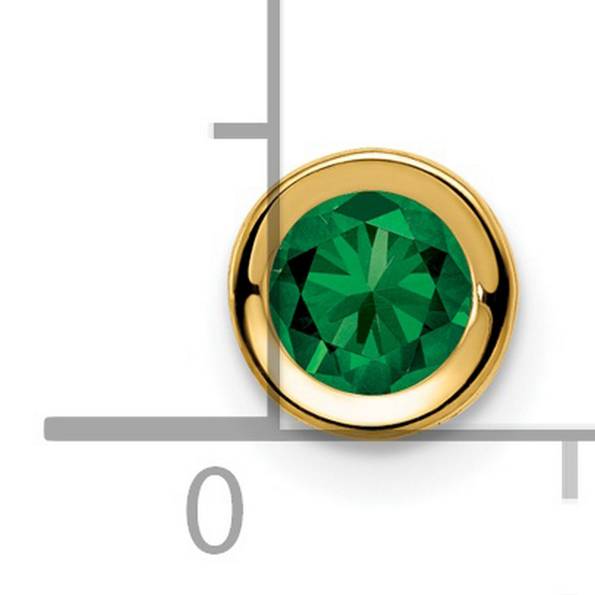 5mm Mount Saint Helens bezel Charm Pendant in Real 14k Yellow Gold