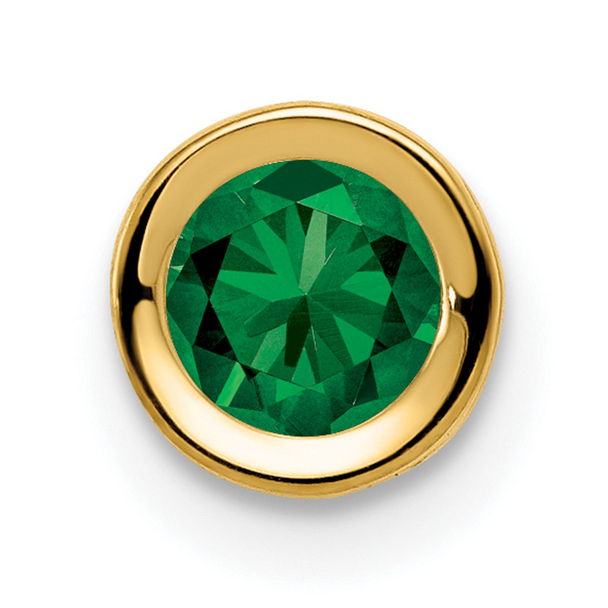 5mm Mount Saint Helens bezel Charm Pendant in Real 14k Yellow Gold