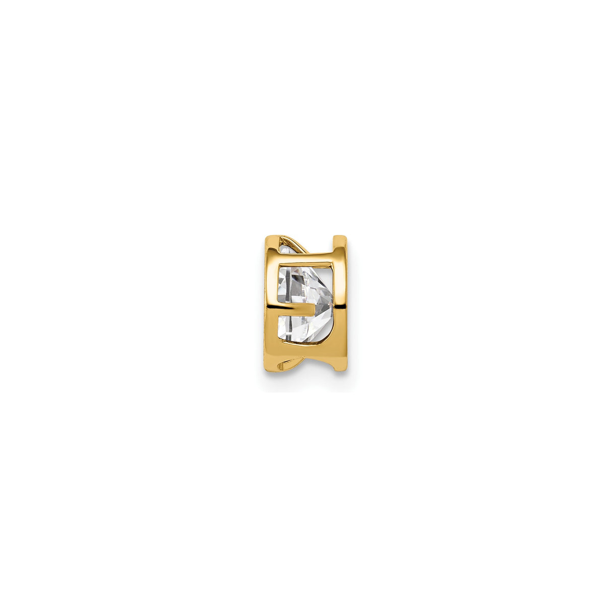 14k Yellow Gold Stud Earring with Cubic Zirconia, Bezel Set, Minimalist Style for Women