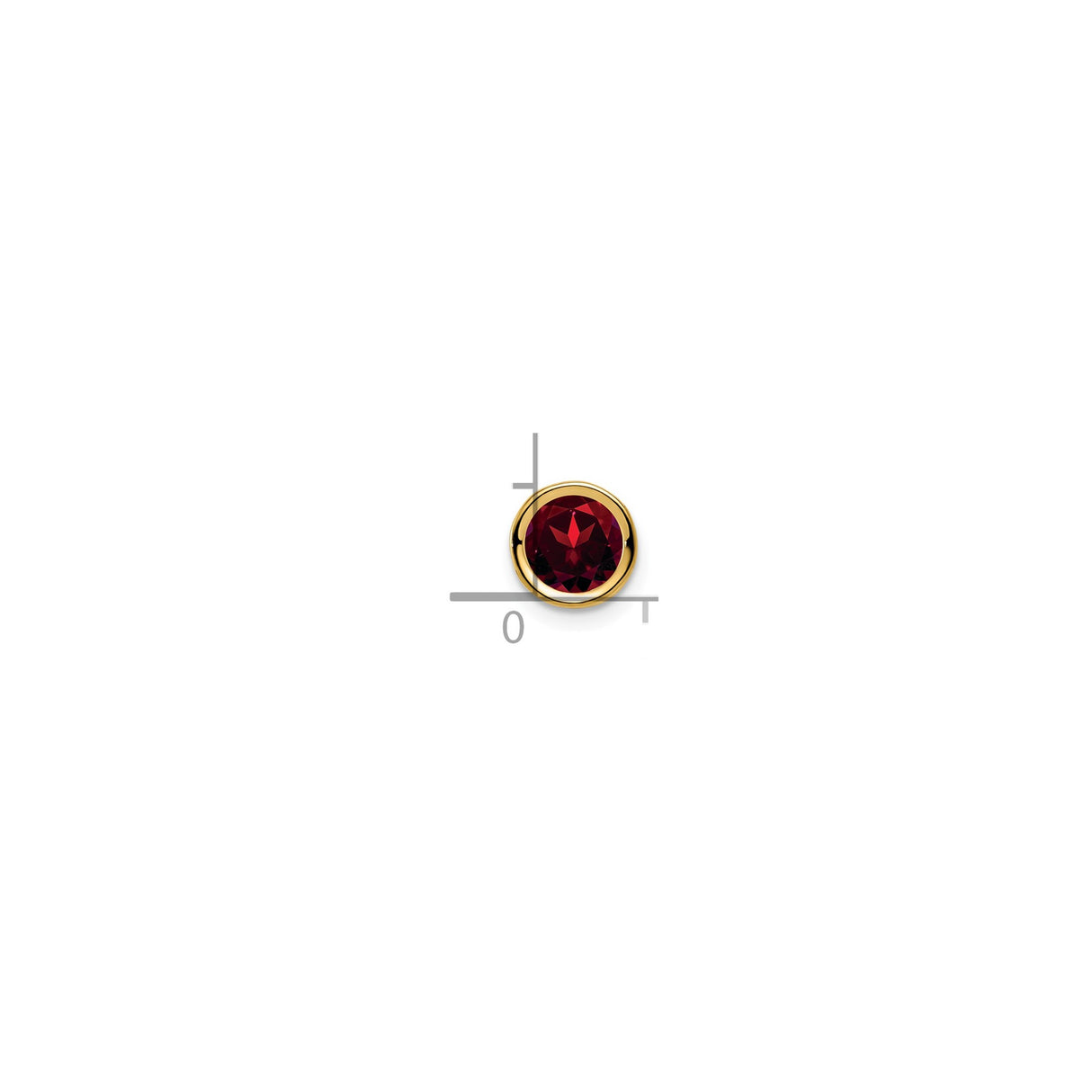 14k Yellow Gold Garnet Charm Pendant with Round Garnet in Bezel Setting, January Birthstone