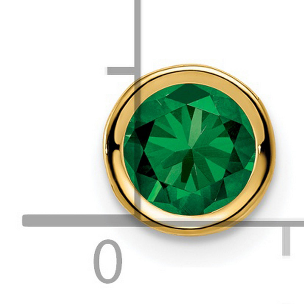 6mm Mount Saint Helens bezel Charm Pendant in Real 14k Yellow Gold