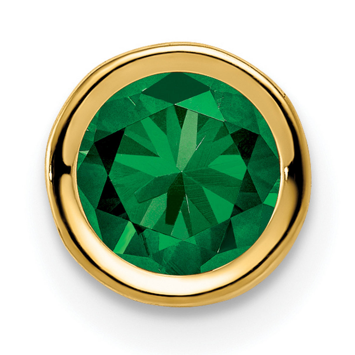 6mm Mount Saint Helens bezel Charm Pendant in Real 14k Yellow Gold