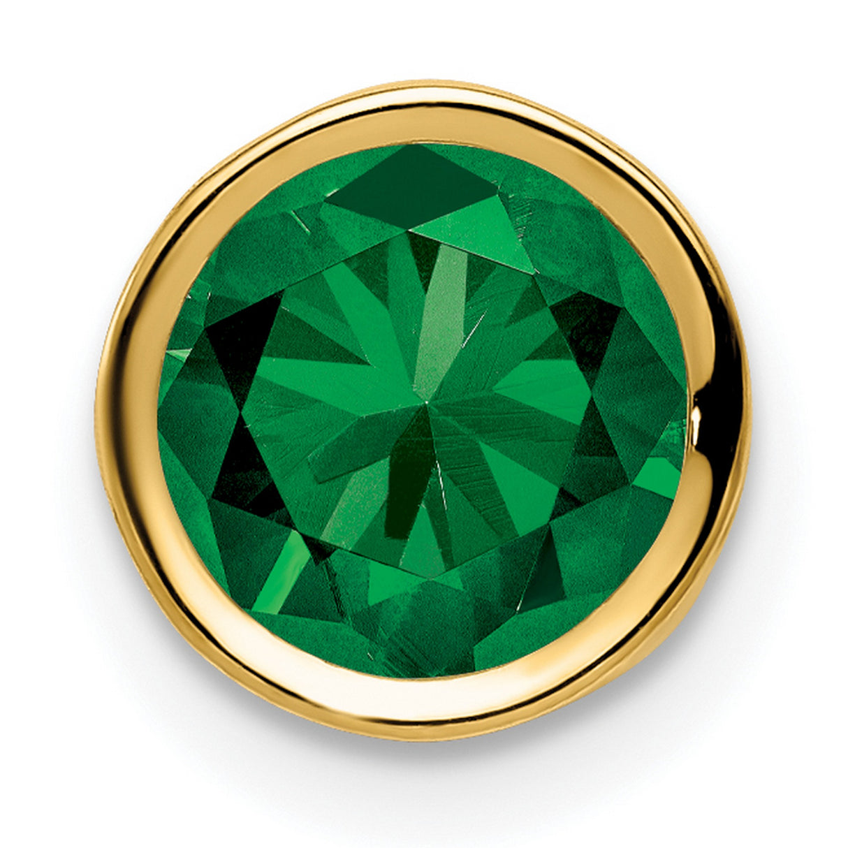 7mm Mount Saint Helens bezel Charm Pendant in Real 14k Yellow Gold