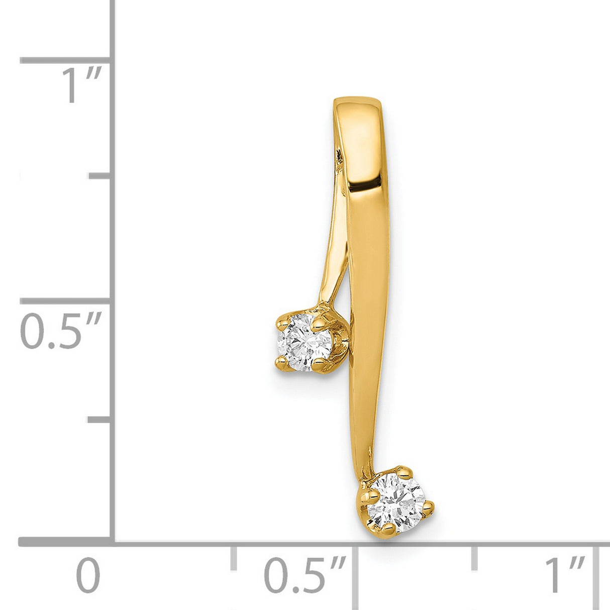 VS 2-3.0mm Diamond Chain Slide Charm Pendant in Real 14k Yellow Gold