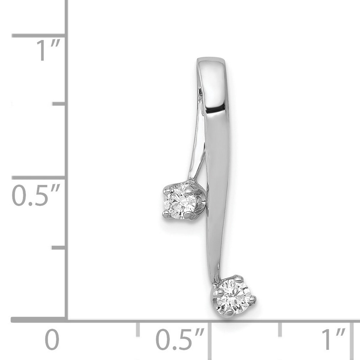 AA 2-3.0mm Diamond Chain Slide Charm Pendant in Real 14k White Gold