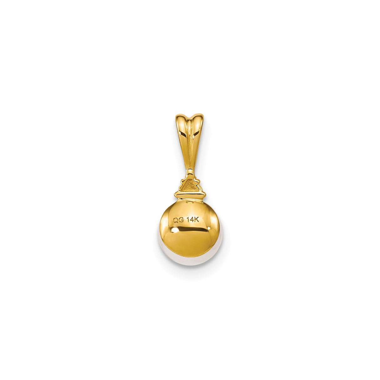 14k Yellow Gold Pendant with Round White Cultured Pearl and Diamond Accents for Women