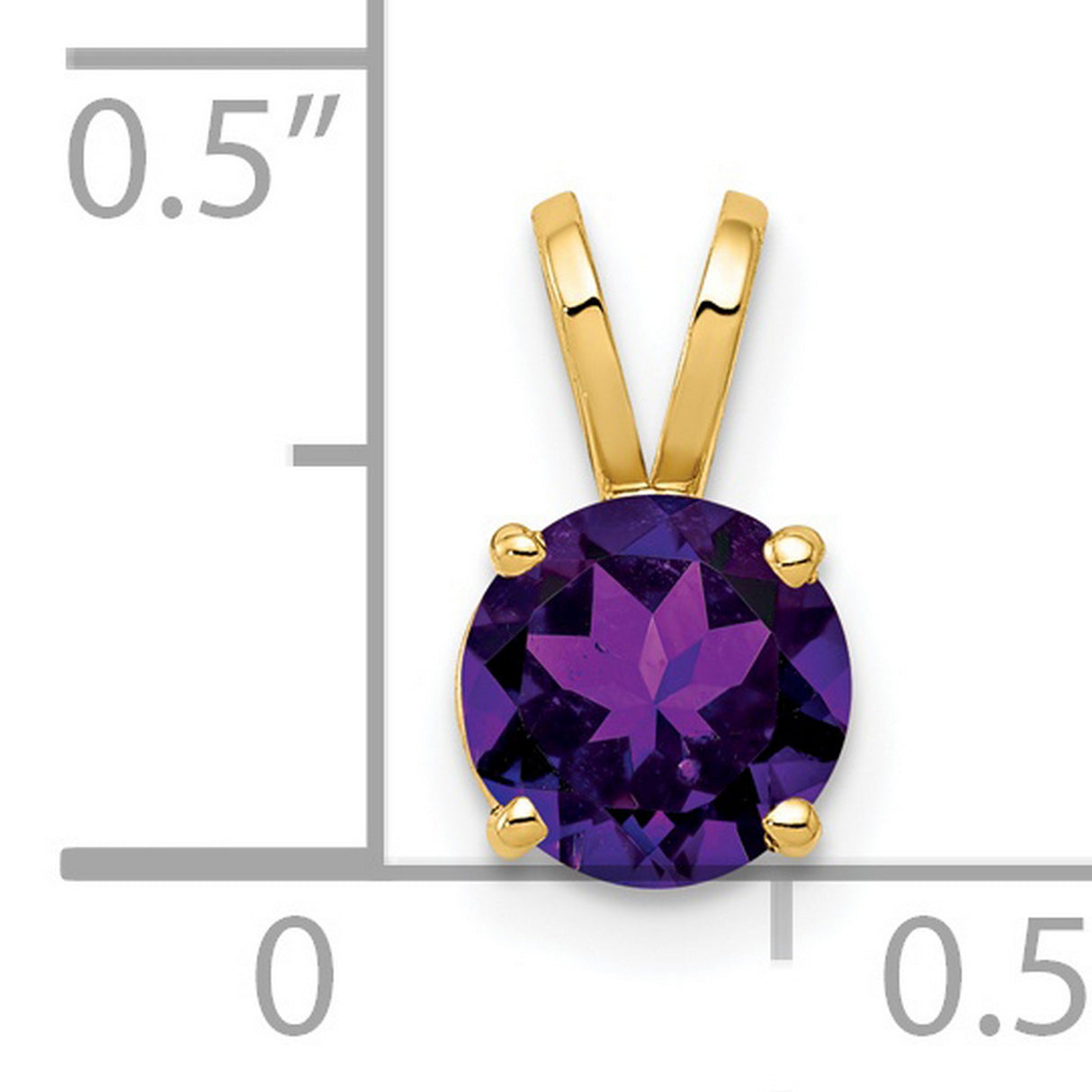 Amethyst Charm Pendant in Real 14k Yellow Gold