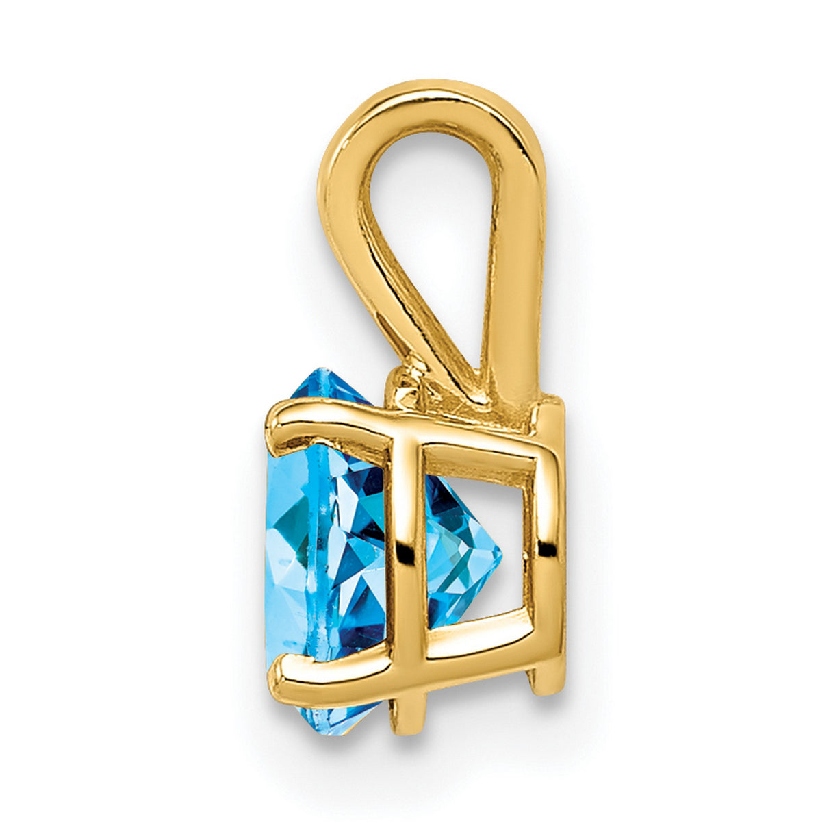 6mm Citrine Charm Pendant in Real 14k Yellow Gold