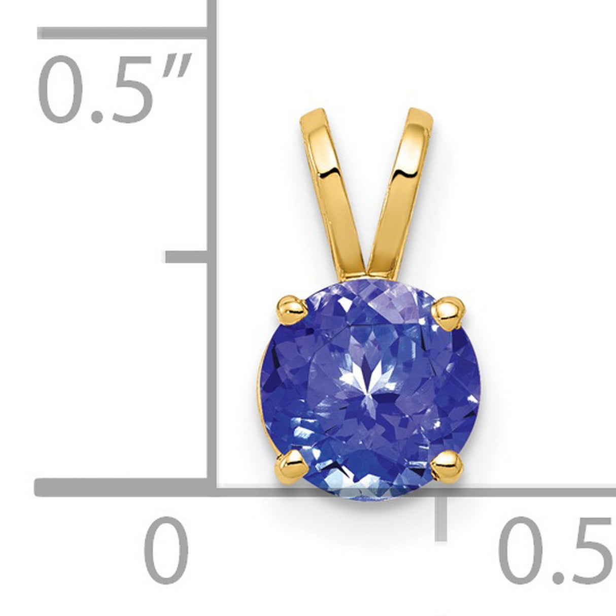 6mm Tanzanite Charm Pendant in Real 14k Yellow Gold