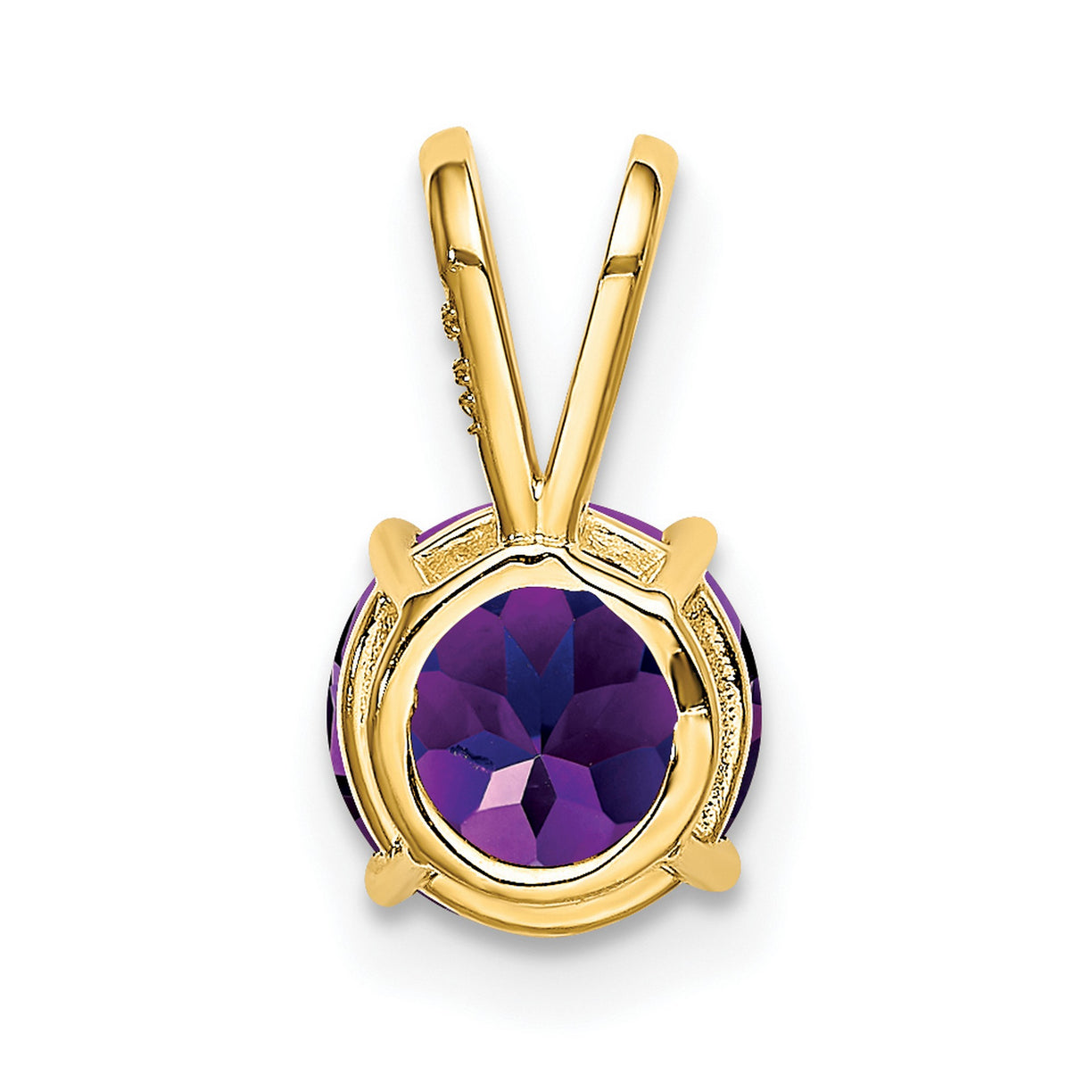 Amethyst Charm Pendant in Real 14k Yellow Gold