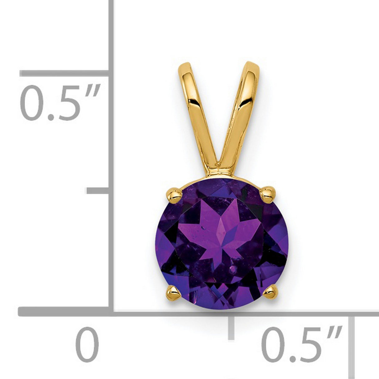 Amethyst Charm Pendant in Real 14k Yellow Gold