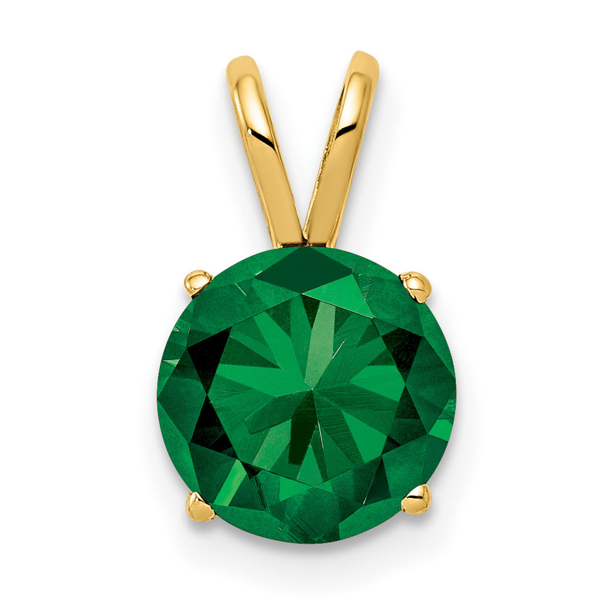 8mm Mount Saint Helens Charm Pendant in Real 14k Yellow Gold