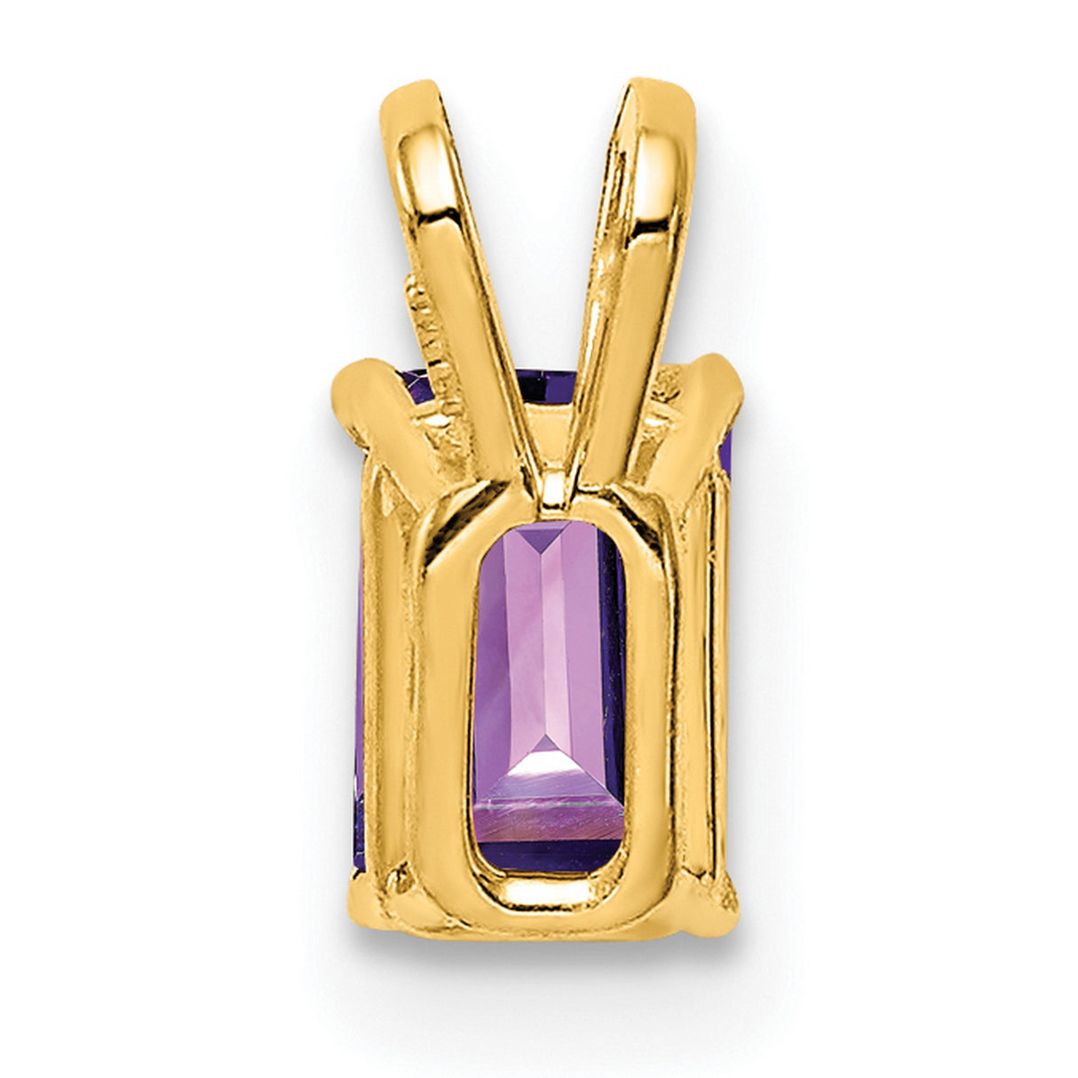 Amethyst Charm Pendant in Real 14k Yellow Gold