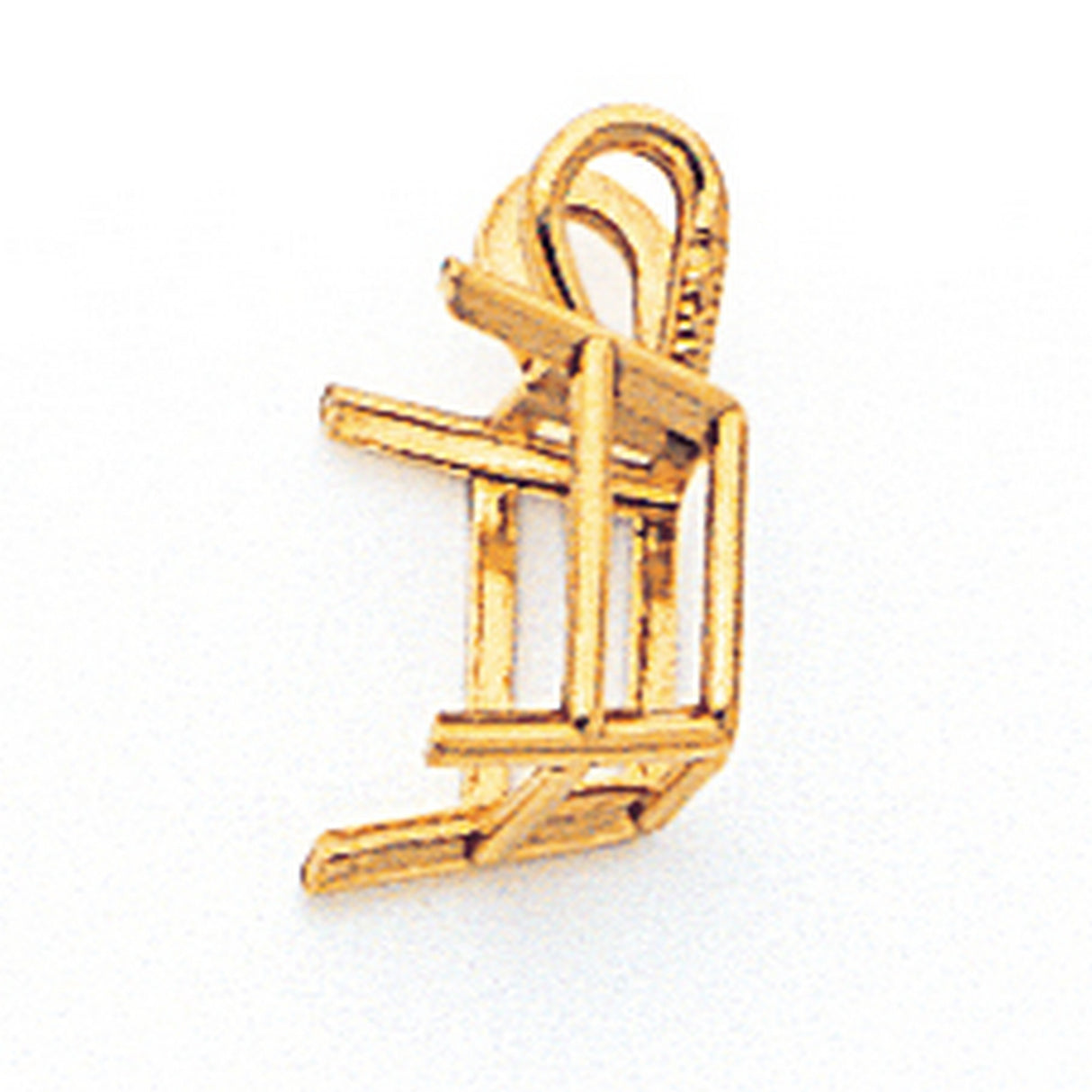 8x6mm Emerald Cut Cubic Zirconia Charm Pendant in Real 14k Yellow Gold