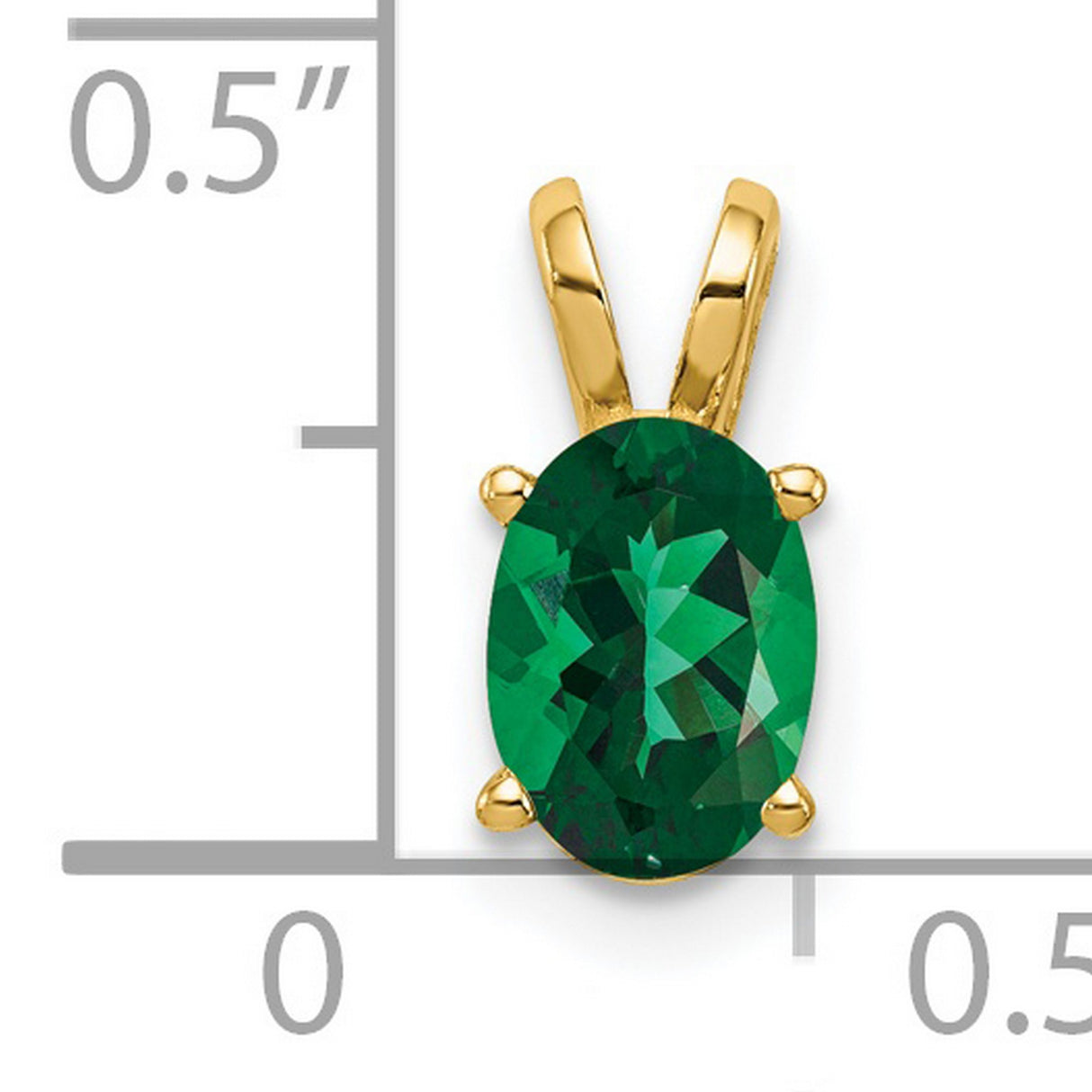 7x5mm Oval Mount Saint Helens Charm Pendant in Real 14k Yellow Gold