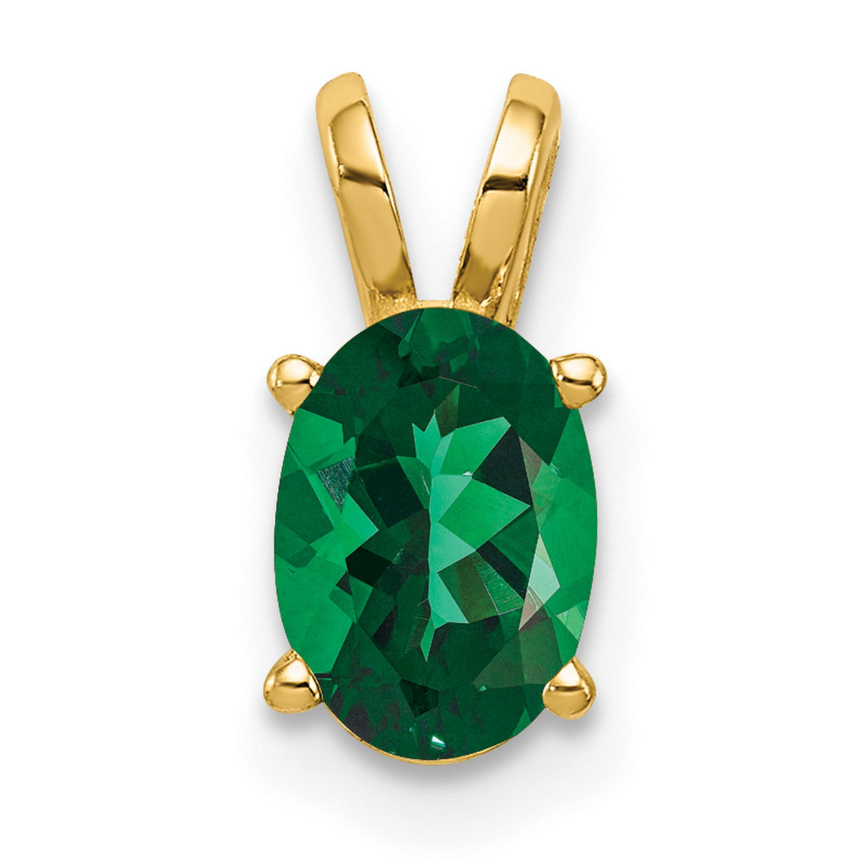 7x5mm Oval Mount Saint Helens Charm Pendant in Real 14k Yellow Gold