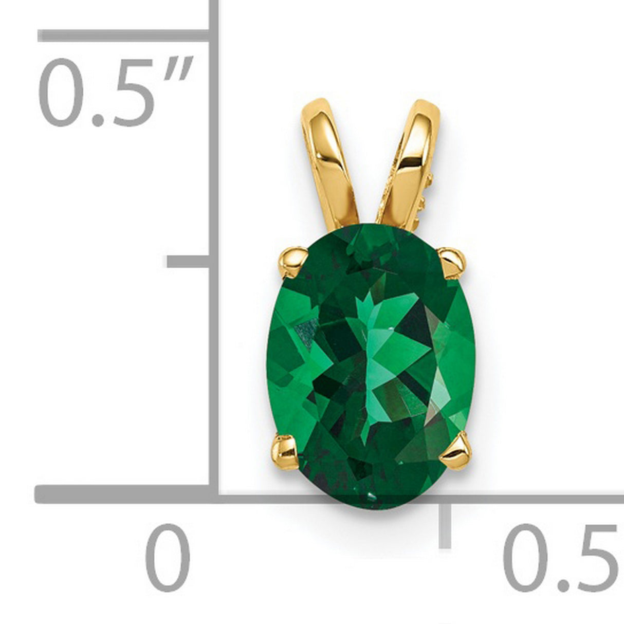 8x6mm Oval Mount Saint Helens Charm Pendant in Real 14k Yellow Gold