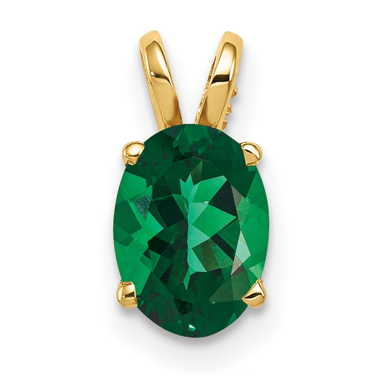 8x6mm Oval Mount Saint Helens Charm Pendant in Real 14k Yellow Gold