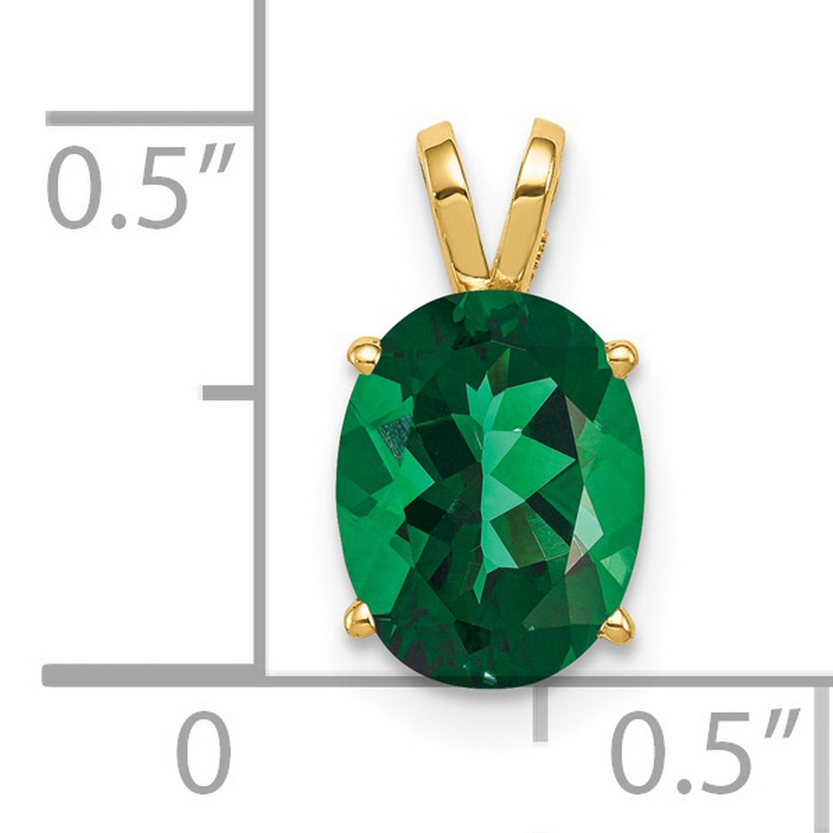 9x7mm Oval Mount Saint Helens Charm Pendant in Real 14k Yellow Gold