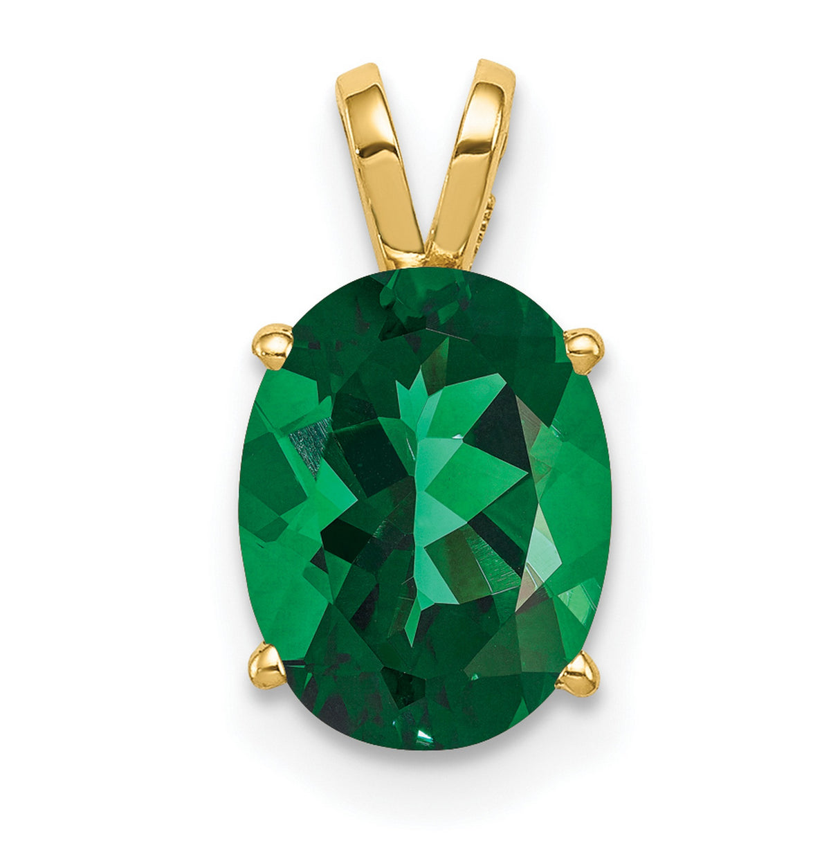 9x7mm Oval Mount Saint Helens Charm Pendant in Real 14k Yellow Gold