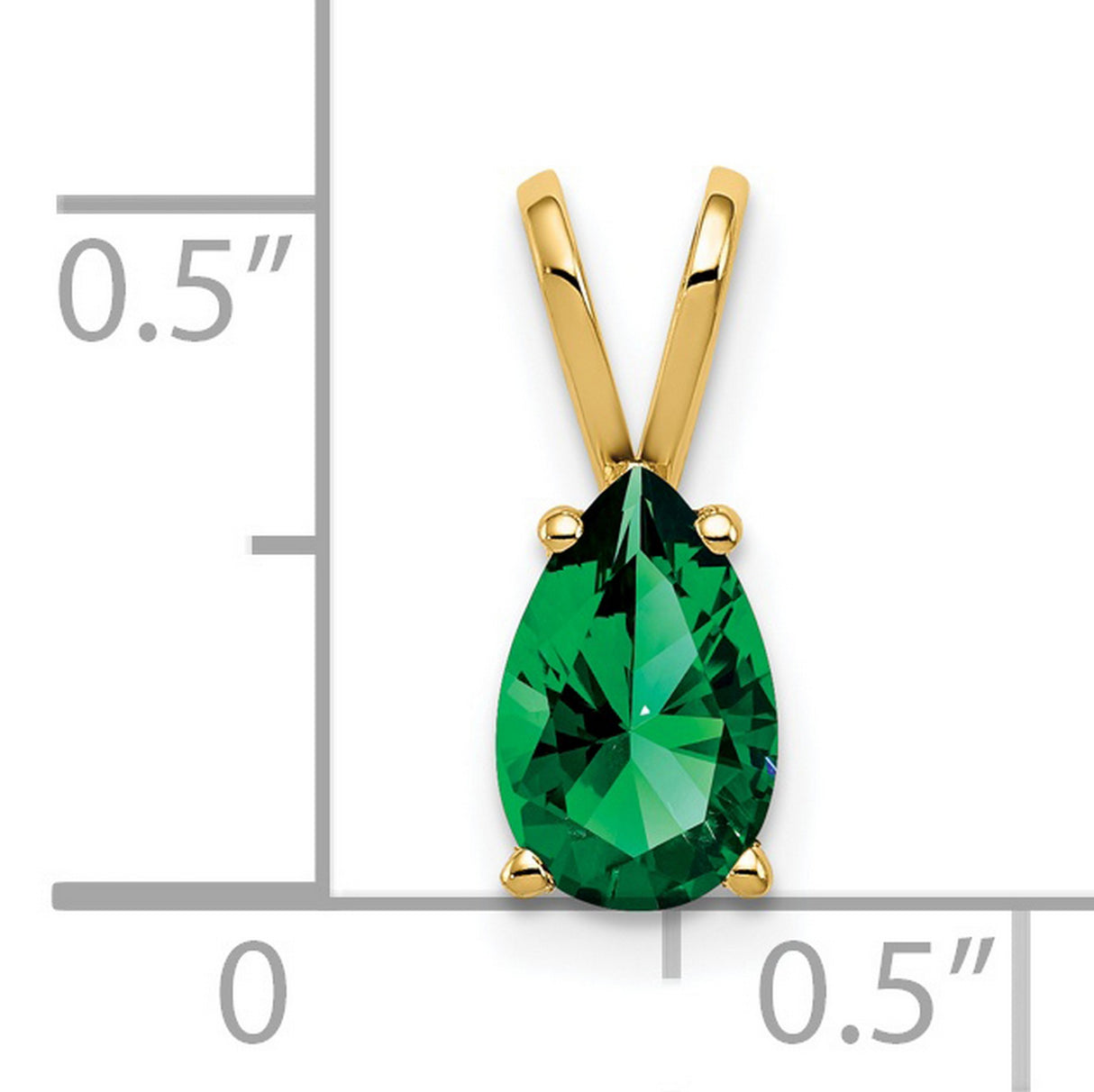 8x5mm Pear Mount Saint Helens Charm Pendant in Real 14k Yellow Gold