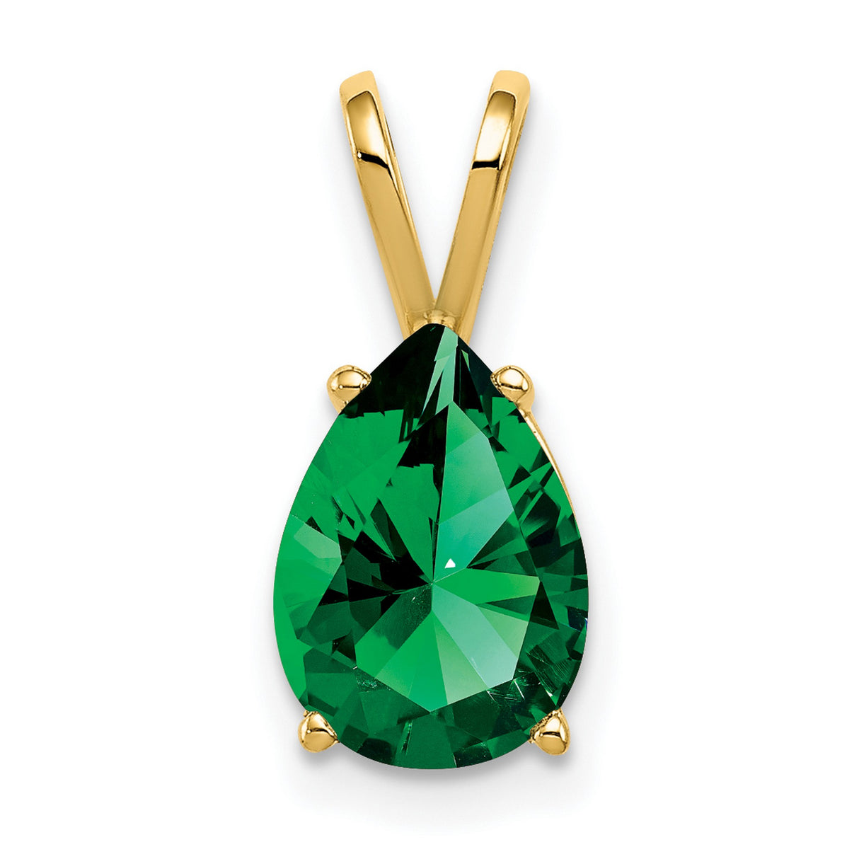 10x7mm Pear Mount Saint Helens Charm Pendant in Real 14k Yellow Gold