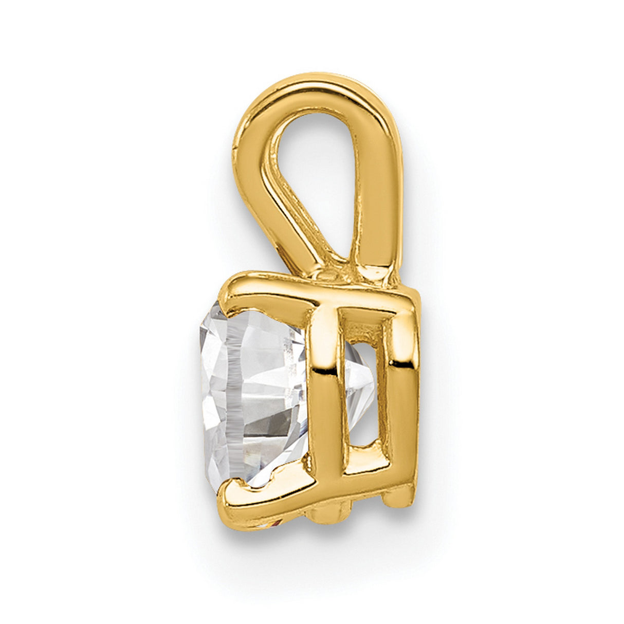 5mm Heart Cubic Zirconia Charm Pendant in Real 14k Yellow Gold