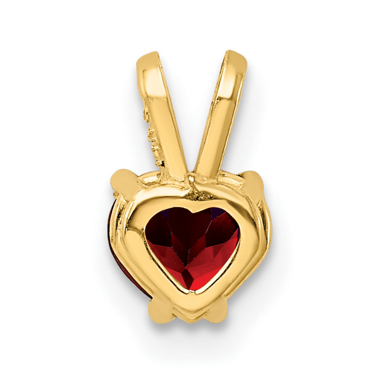 14k Yellow Gold Heart Pendant with Garnet Gemstone, Romantic Fine Jewelry Charm for Women