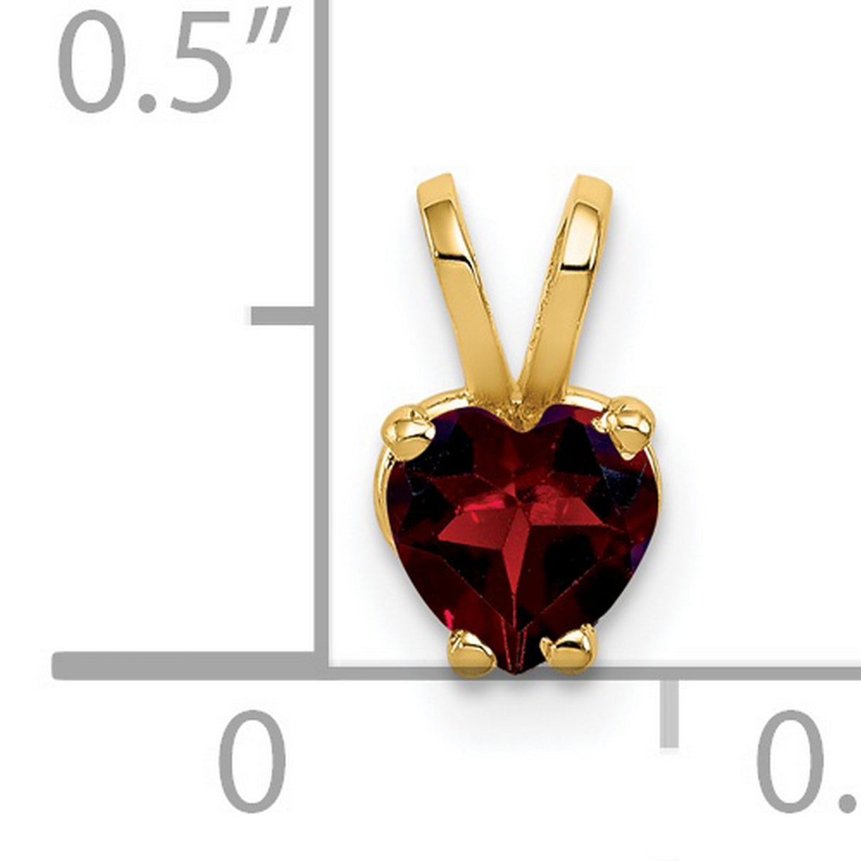 14k Yellow Gold Heart Pendant with Garnet Gemstone, Romantic Fine Jewelry Charm for Women