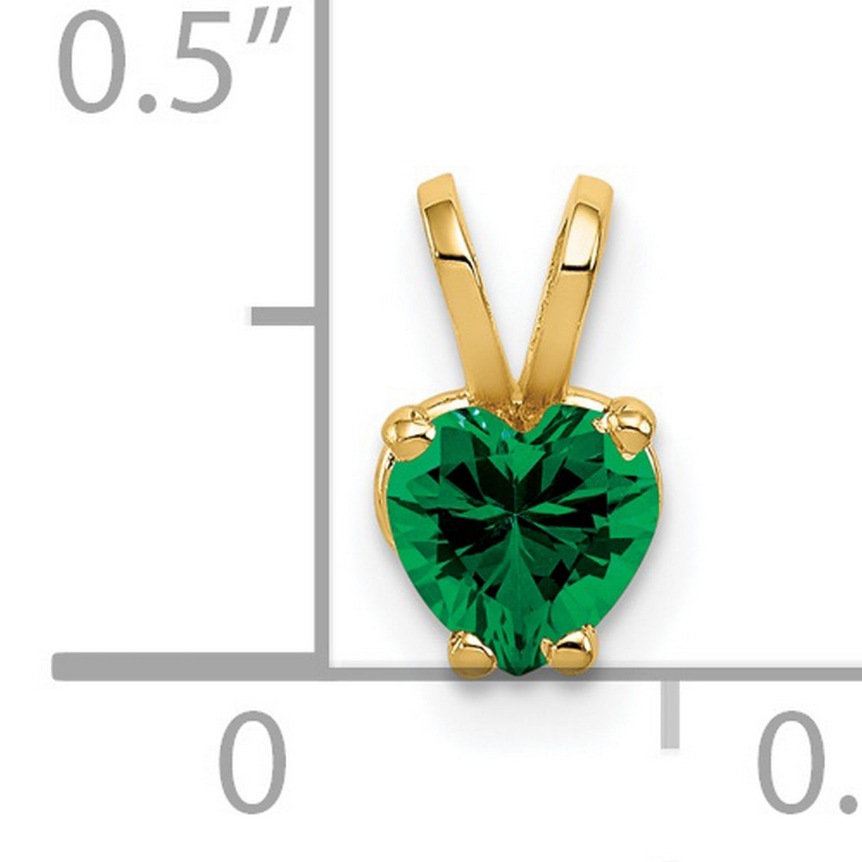 5mm Heart Mount Saint Helens Charm Pendant in Real 14k Yellow Gold