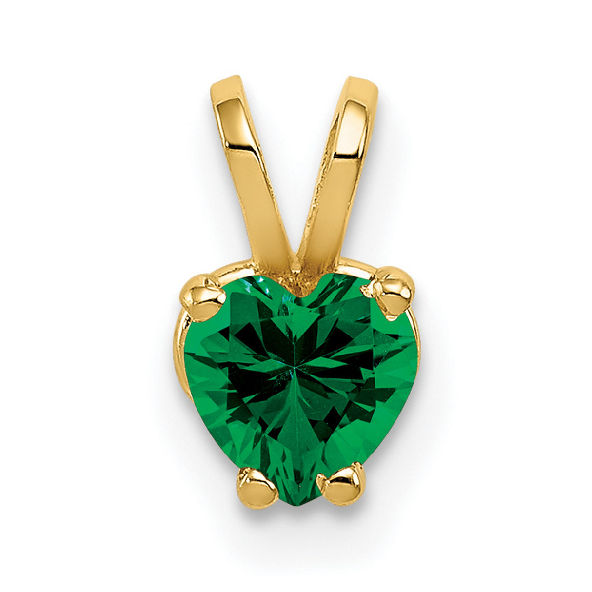 5mm Heart Mount Saint Helens Charm Pendant in Real 14k Yellow Gold