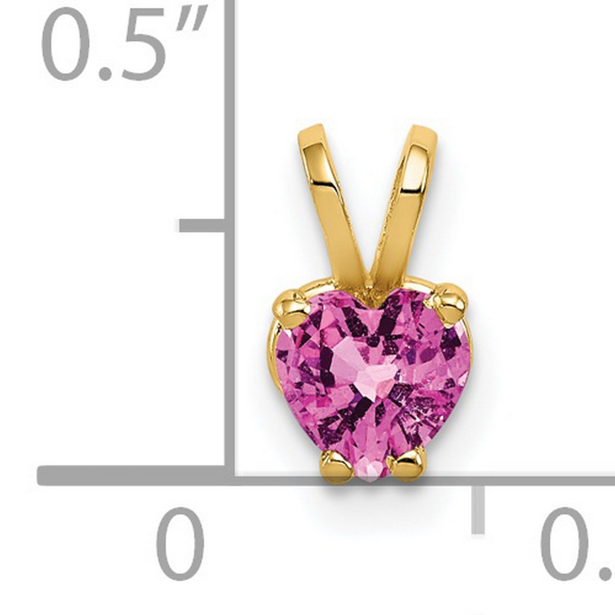 14k Yellow Gold Heart Pendant with Faceted Pink Sapphire, Romantic Jewelry for Women