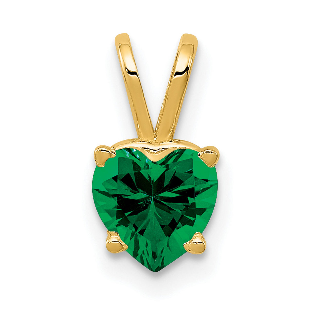 6mm Heart Mount Saint Helens Charm Pendant in Real 14k Yellow Gold