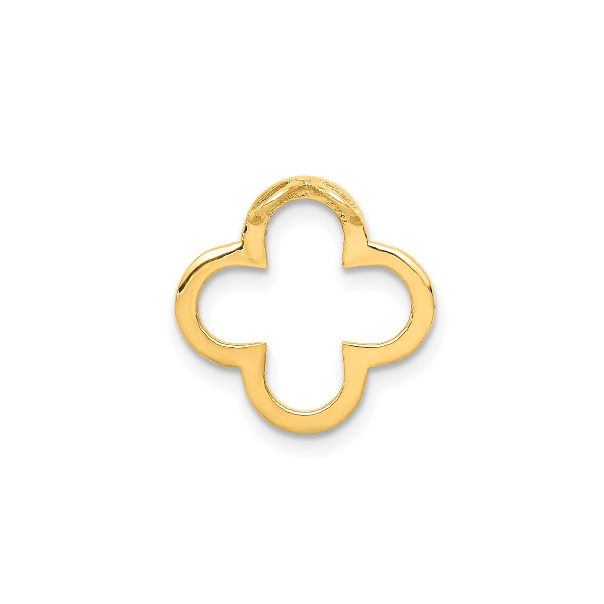 14k Yellow Gold Clover Pendant with Diamond Accents, Quatrefoil Design for Women