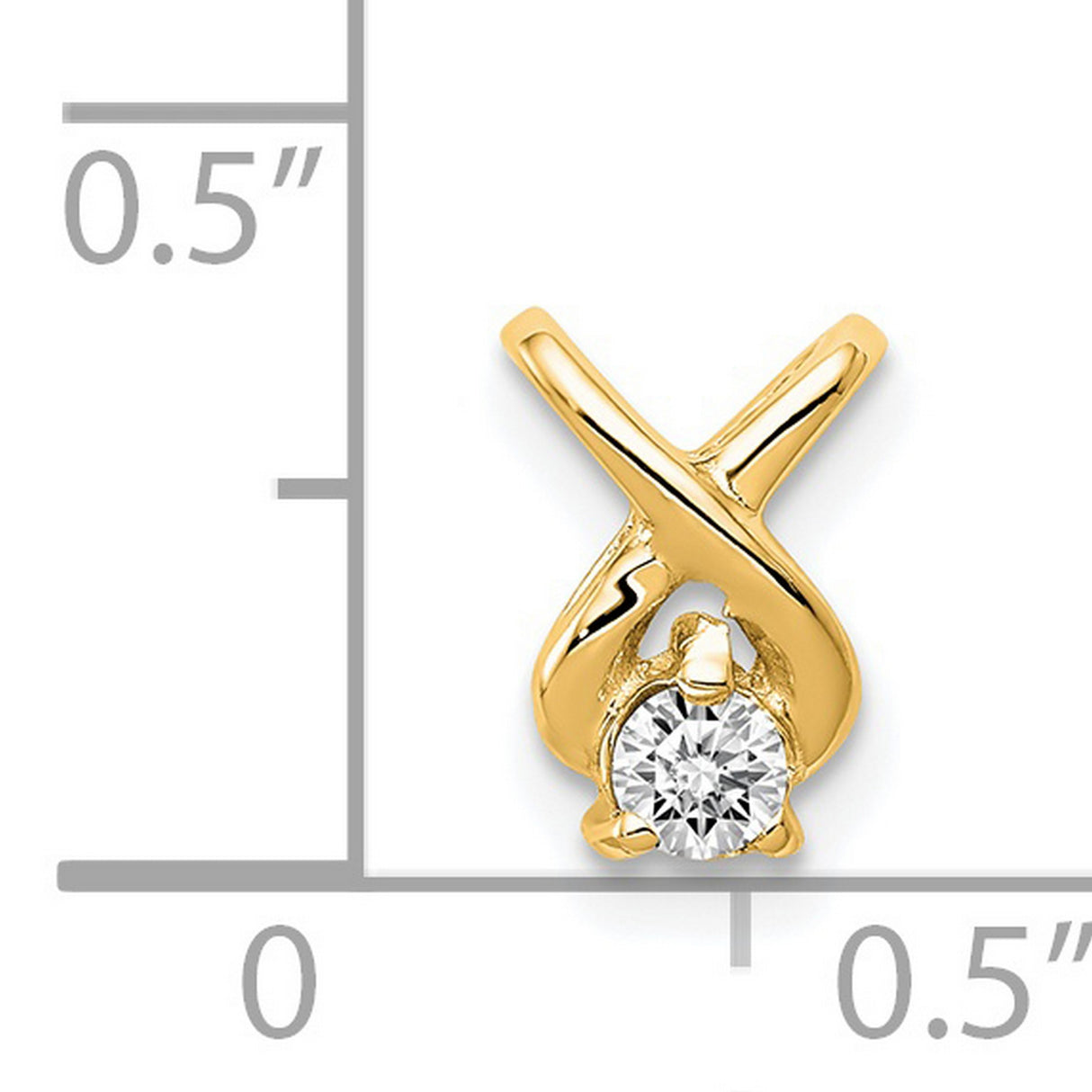 2.9mm AA Diamond Chain Slide Charm Pendant in Real 14k Yellow Gold