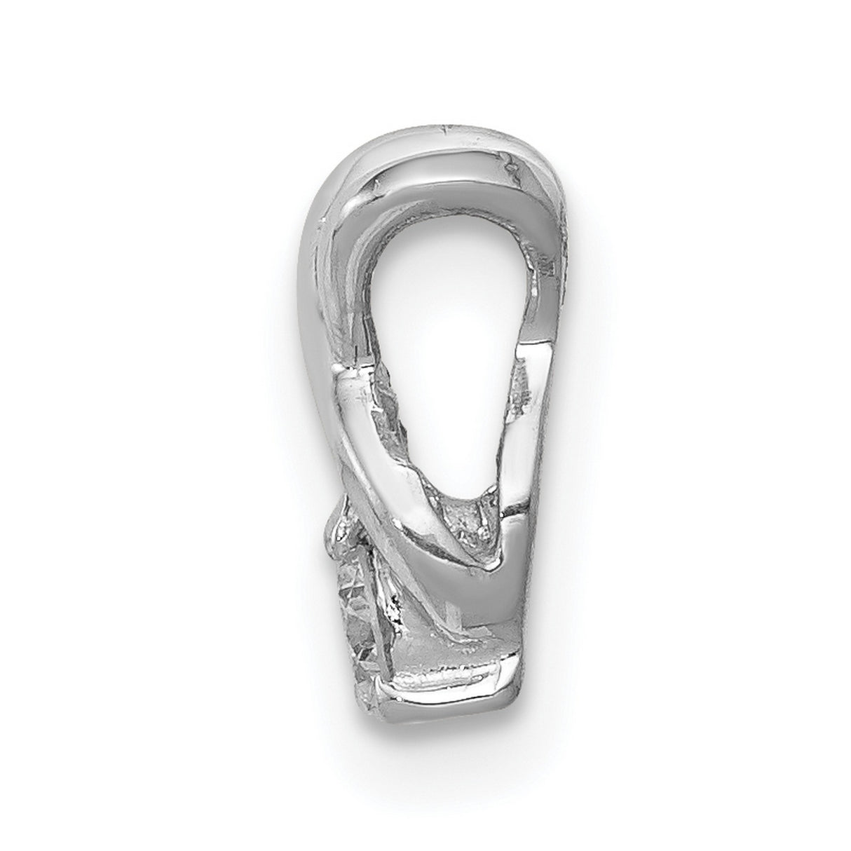 2.9mm VS Diamond Chain Slide Charm Pendant in Real 14k White Gold